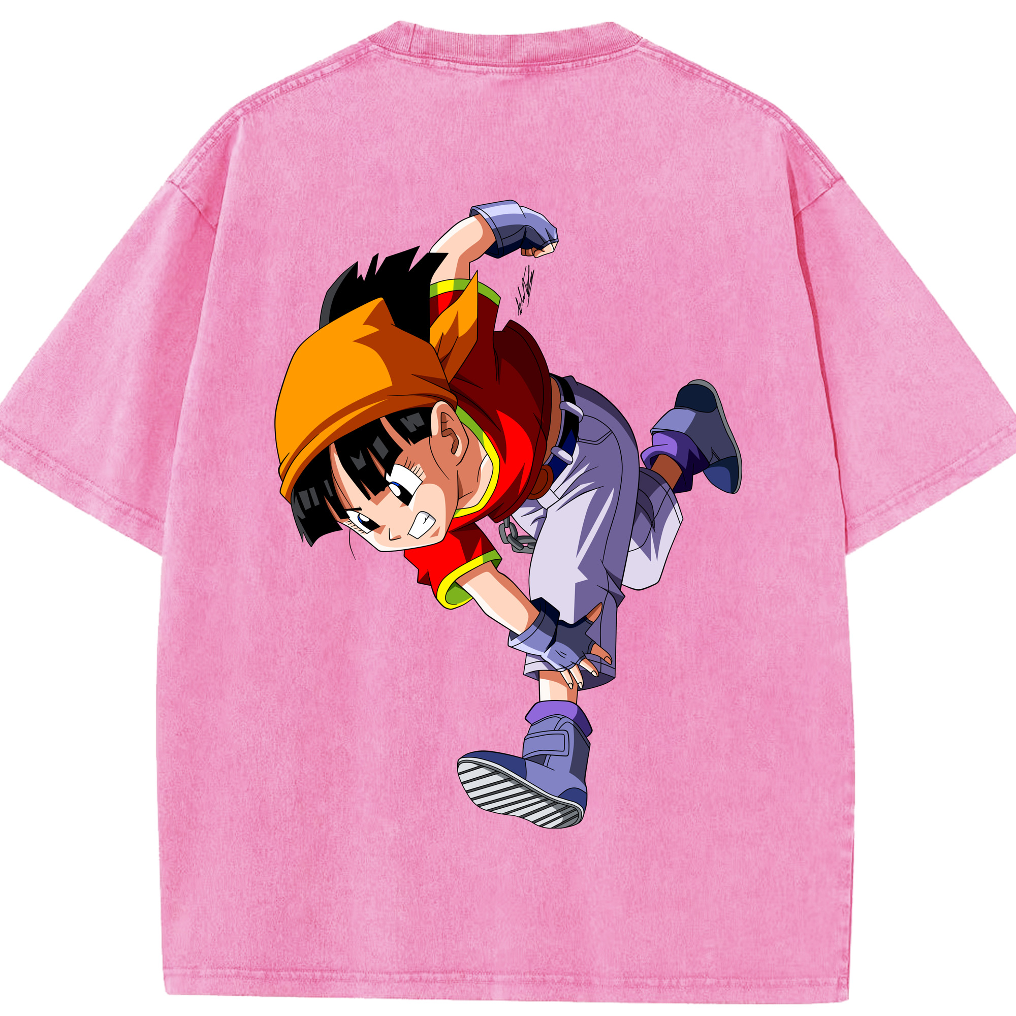 （画像用） ドラゴンボール パン DRAGON BALL Pan 綿100% ヴィンテージ風 半袖Tシャツ（背面プリント）
